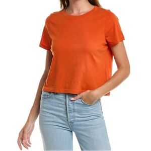 Madewell Orange Boxy Crop Tee Size S